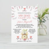 Woodland Deer Plant Baby shower Over de Mijlen Kaart (Staand voorkant)