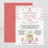 Woodland Deer Plant Baby shower Over de Mijlen Kaart (Voorkant / Achterkant)