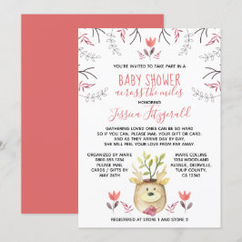 Woodland Deer Plant Baby shower Over de Mijlen Kaart