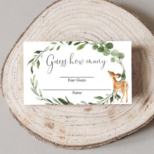 Woodland Deer Raad hoeveel baby shower kaarten