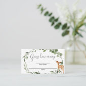 Woodland Deer Raad hoeveel baby shower kaarten (Staand voorkant)