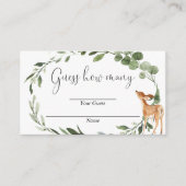 Woodland Deer Raad hoeveel baby shower kaarten (Voorkant)
