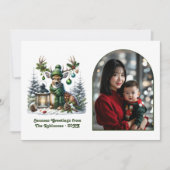 Woodland Deer Rustic Christmas Forest Animal Photo Feestdagenkaart (Voorkant)