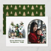 Woodland Deer Rustic Christmas Forest Animal Photo Feestdagenkaart (Voorkant / Achterkant)