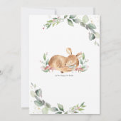 Woodland Deer Rustic Greenery Girl Baby shower Bedankkaart (Achterkant)