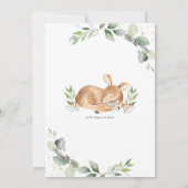 Woodland Deer Rustic Greenery Leafy Baby shower Bedankkaart (Achterkant)