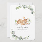 Woodland Deer Rustic Greenery Leafy Baby shower Kaart (Achterkant)