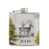 Woodland Deer  Rustic Specialized Flask Heupfles (Voorkant)