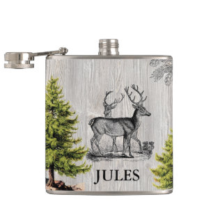 Woodland Deer Rustic Specialized Flask Heupfles