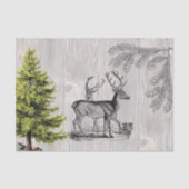 Woodland Deer  Rustic Wood Weefpapier Tissuepapier (Voorkant)