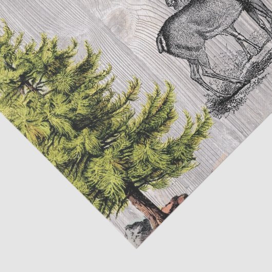 Woodland Deer  Rustic Wood Weefpapier Tissuepapier (Detail)
