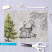 Woodland Deer  Rustic Wood Weefpapier Tissuepapier (Craft)