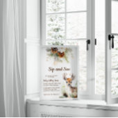 Woodland Deer Sip and See Baby shower Invitation Kaart