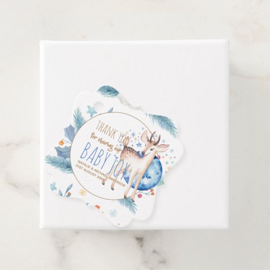Woodland Deer Twinkle Star Dank u Baby shower Bedankjes Labels (In situ)
