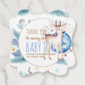 Woodland Deer Twinkle Star Dank u Baby shower Bedankjes Labels (Voorkant)