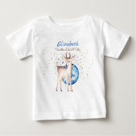 Woodland Deer Twinkle Stars Baby NAME Gift Floral