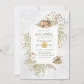 Woodland Deer | Uitnodiging Baby shower bossen (Voorkant)