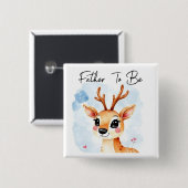 Woodland Deer Vader om Baby shower te zijn Vierkante Button 5,1 Cm (Voorkant /achterkant)