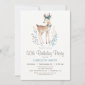 Woodland Deer verjaardagsfeestje uitnodiging (Voorkant)