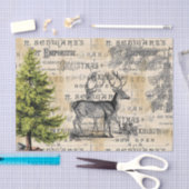 Woodland Deer Vintage-kerstpapier Tissuepapier (Craft)