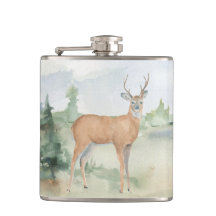Woodland Deer Vinyl Wrapped Flask