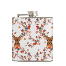 Woodland Deer Vinyl Wrapped Flask