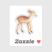 Woodland Deer Waterverf Sticker (Vel)
