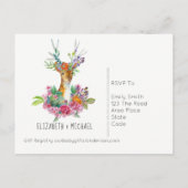 Woodland Deer Wedding RSVP Briefkaart (Achterkant)
