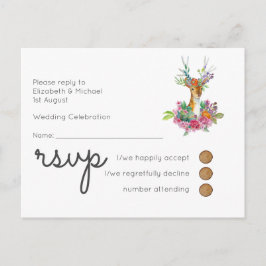 Woodland Deer Wedding RSVP Briefkaart