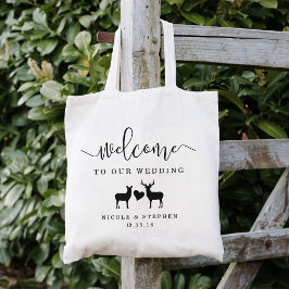 Woodland Deer Wedding Welcome Tote Bag