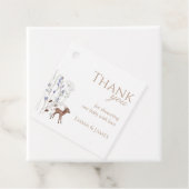 Woodland Deer & Wildflower Square Gift Label (In situ)