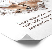 Woodland Deer Winter Baby shower Gastenboek Poster (Hoek)