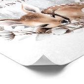 Woodland Deer Winter Baby shower Guess spel Poster (Hoek)