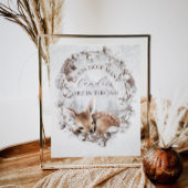 Woodland Deer Winter Baby shower Guess spel Poster