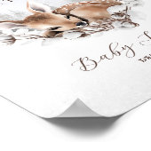 Woodland Deer Winter Baby shower Welkom Poster (Hoek)