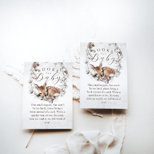 Woodland Deer Winter Boek Aanvraag Baby shower Informatiekaartje