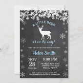 Woodland Deer Winter Boy Baby shower Uitnodiging (Voorkant)