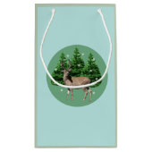 Woodland Deer Winter Wonderland Gift Bag Klein Cadeauzakje (Achterkant)