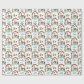 Woodland Deer Wreath Happy Birthday Cadeaupapier (Vlak)