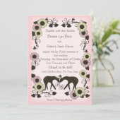 Woodland Deer Zachte Roze Betovering Trouwen Kaart (Staand voorkant)