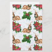 Woodland Deers in Waterverf kerst Briefpapier (Voorkant / Achterkant)