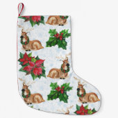 Woodland Deers in Waterverf kerst Kleine Kerstsok (Voorkant)