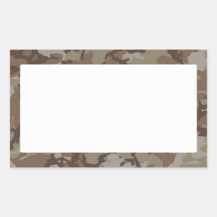 Woodland Desert Camouflage (met wit) Rechthoekige Sticker