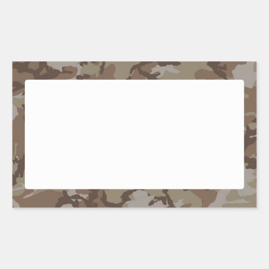 Woodland Desert Camouflage (met wit) Rechthoekige Sticker (Voorkant)