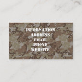 Woodland Desert MilitairCamouflage Visitekaartje (Achterkant)