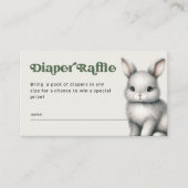 Woodland Diaper Raffle Boy Baby shower Informatiekaartje (Voorkant)