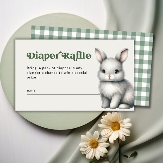 Woodland Diaper Raffle Boy Baby shower Informatiekaartje