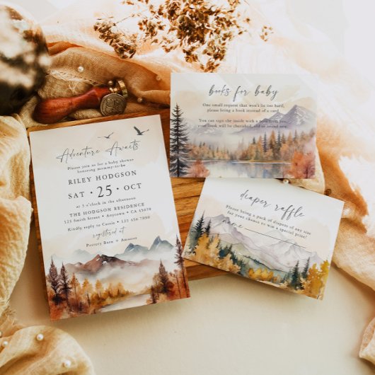 Woodland Diaper Raffle Insert bergaanvraag Informatiekaartje