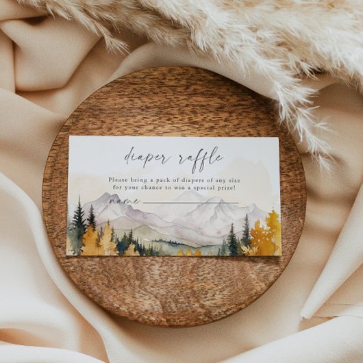 Woodland Diaper Raffle Insert bergaanvraag Informatiekaartje
