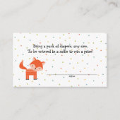 Woodland dier Fox luier verloting tickets Informatiekaartje (Voorkant)